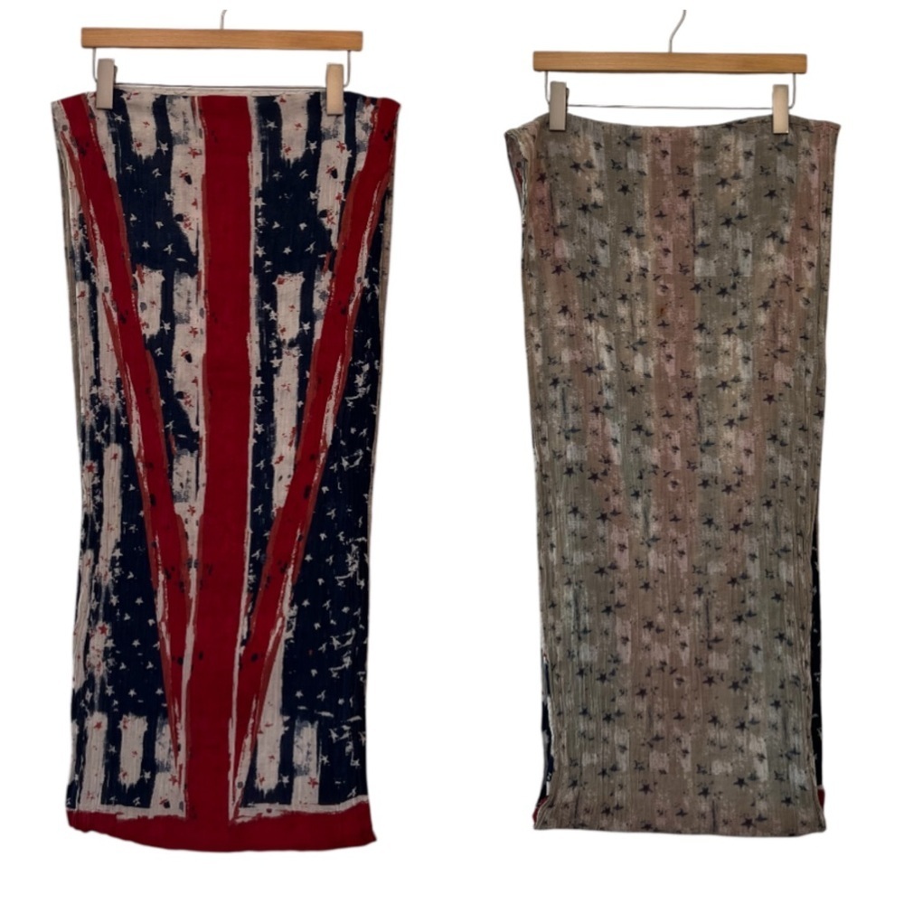 Twiggy by London Infiniti Distressed Americana Flag Print Infinity Scarf - Picture 2 of 11
